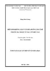 Biến đổi không gian văn hóa buôn làng ê đê ở Buôn Ma Thuột từ sau 1975 đến nay