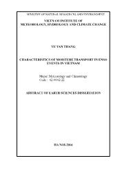 Characteristics of moisture transport in enso events in Vietnam