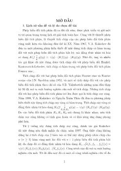 Đề tài Đa chấp Hartley - Fourier và ứng dụng