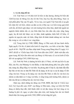 Đời sống văn hoá của cư dân ven biển Hà Tĩnh thời kỳ Công nghiệp hoá, hiện đại hoá