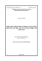 Kiến trúc bệnh viện đa khoa tuyến tỉnh đáp ứng các yêu cầu của công nghệ y tế hiện đại