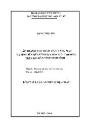 Luận án Các thành tạo trầm tích tầng mặt và mối liên quan với địa hóa môi trường trên địa bàn tỉnh Ninh Bình