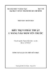 Luận án Điều trị vi phẫu thuật u màng não mỏm yên trước