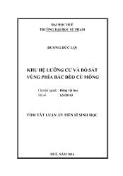 Luận án Khu hệ lưỡng cư và bò sát vùng phía bắc đèo Cù Mông