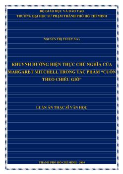 Luận án Khuynh hướng hiện thực chủ nghĩa của margaret mitchell trong tác phẩm “cuốn theo chiều gió”