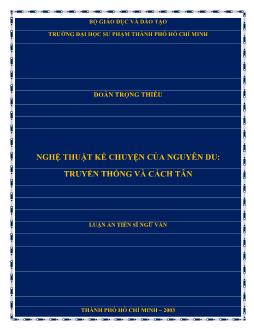 Luận án Nghệ thuật kể chuyện của Nguyên Du: truyền thống và cách tân