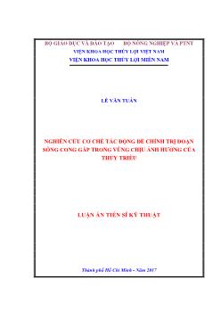 Luận án Nghiên cứu cơ chế tác động để chỉnh trị đoạn sông cong gấp trong vùng chịu ảnh hưởng của thủy triều