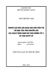 Luận án Nghiên cứu mối liên quan giữa biểu hiện tim với mục tiêu theo khuyến cáo esc - Easd ở bệnh nhân đái tháo đường týp 2 có tăng huyết áp