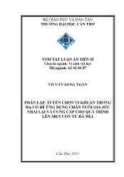 Luận án Phân lập, tuyển chọn vi khuẩn trong dạ cỏ để ứng dụng chăn nuôi gia súc nhai lại và cung cấp cho quá trình lên men cồn từ bã mía