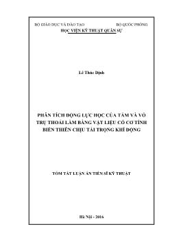 Luận án Phân tích động lực học của tấm và vỏ trụ thoải làm bằng vật liệu có cơ tính biến thiên chịu tải trọng khí động