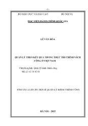 Luận án Quản lý theo kết quả trong thực thi chính sách công ở Việt Nam