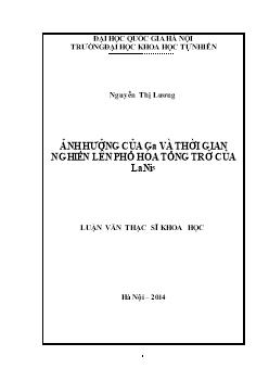 Luận văn Ảnh hưởng của ga và thời gian nghiền lên phổ hóa tổng trở của lani5