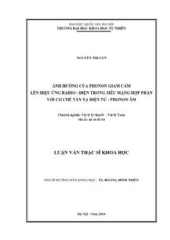 Luận văn Ảnh hưởng của phonon giam cầm lên hiệu ứng radio - Điện trong siêu mạng hợp phần với cơ chế tán xạ điện tử - phonon âm