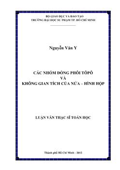 Luận văn Các nhóm đồng phôi tôpô và không gian tích của nửa – hình hộp