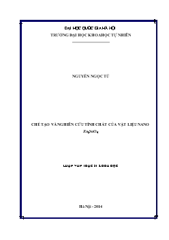 Luận văn Chế tạo, nghiên cứu tính chất của vật liệu nano Zn2sno4