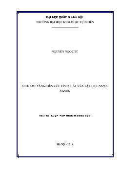 Luận văn Chế tạo và nghiên cứu tính chất của vật liệu Nano Zn2sno4