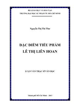 Luận văn Đặc điểm tiểu phẩm Lê Thị Liên Hoan