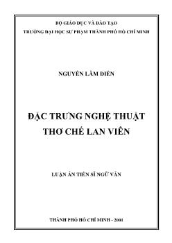 Luận văn Đặc trưng nghệ thuật thơ Chế Lan Viên