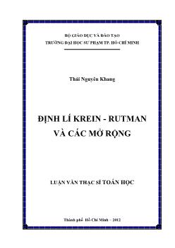 Luận văn Định lí Krein - Rutman và các mở rộng