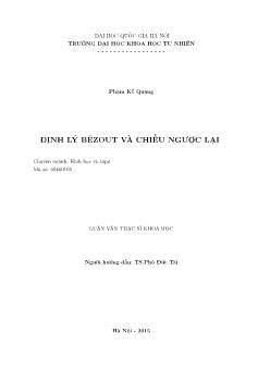 Luận văn Định lý bézout và chiều ngược lại