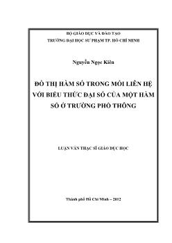 Luận văn Đồ thị hàm số trong mối liên hệ với biểu thức đại số của một hàm số ở trường phổ thông