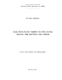 Luận văn Giải tích ngẫu nhiên và ứng dụng trong thị trường tài chính