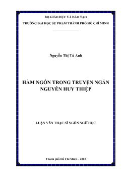 Luận văn Hàm ngôn trong truyện ngắn Nguyễn Huy Thiệp