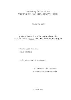 Luận văn Hàm riêng của biến đổi chính tắc tuyến tính of (a; b; c; d) cho trường hợp ja + dj > 2