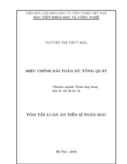 Luận văn Hiệu chỉnh bài toán bù tổng quát (Chuyên ngành: Toán ứng dụng)