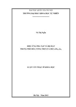 Luận văn Hiệu ứng pha tạp và độ hạt trong phổ hóa tổng trở của hệ lani5 - Xgex