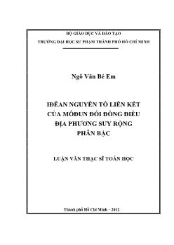 Luận văn Iđêan nguyên tố liên kết của môđun đối đồng điều địa phương suy rộng phân bậc