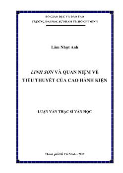 Luận văn Linh Sơn và quan niệm về tiểu thuyết của cao hành kiện