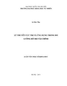 Luận văn Lý thuyết cực trị và ứng dụng trong đo lường rủi ro tài chính