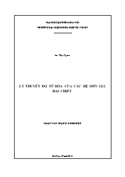 Luận văn Lý thuyết độ từ hóa của các hệ spin giả hai chiều