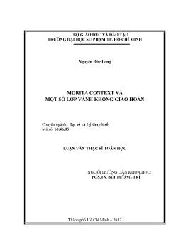 Luận văn Morita context và một số lớp vành không giao hoán