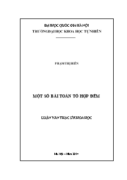 Luận văn Một số bài toán tổ hợp đếm