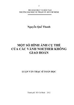 Luận văn Một số hình ảnh cụ thể của các vành noether không giao hoán