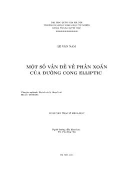 Luận văn Một số vấn đề về phần xoắn của đường cong elliptic