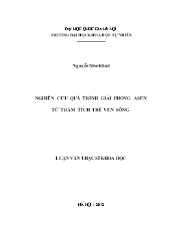 Luận văn Nghiên cứu quá trình giải phóng asen từ trầm tích trẻ ven sông