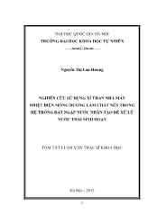 Luận văn Nghiên cứu sử dụng xỉ than nhà máy nhiệt điện Mông dương làm chất nền trong hệ thống đất ngập nước nhân tạo để xử lý nước thải sinh hoạt