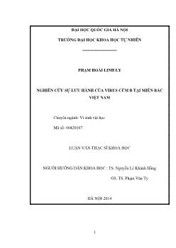 Luận văn Nghiên cứu sự lưu hành của virus cúm B tại miền bắc Việt Nam