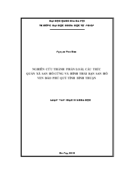 Luận văn Nghiên cứu thành phần loài, cấu trúc quần xã san hô cứng và hình thái rạn san hô ven đảo Phú quý tỉnh Bình Thuận