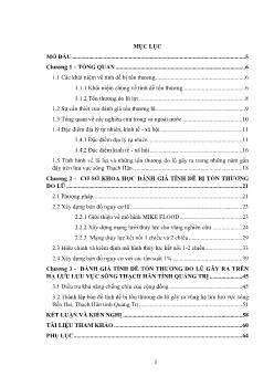 Luận văn Nghiên cứu tính dễ bị tổn thương do lũ lụt hạ lưu sông Thạch Hãn, tỉnh Quảng Trị