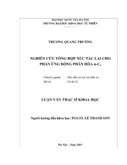 Luận văn Nghiên cứu tổng hợp xúc tác lai cho phản ứng đồng phân hóa N - C6