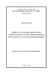 Luận văn Nghiên cứu tuyển chọn một số chủng vi sinh vật bổ sung vào quá trình tạo bùn hạt hiếu khí để xử lý nƣớc thải chế biến tinh bột