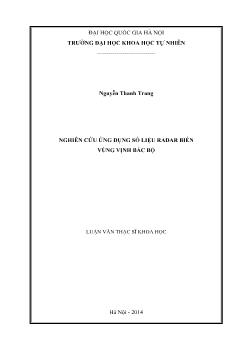 Luận văn Nghiên cứu ứng dụng số liệu radar biển vùng vịnh bắc bộ