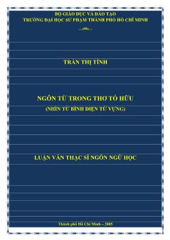 Luận văn Ngôn từ trong thơ tố hữu (nhìn từ bình diện từ vựng)