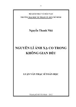 Luận văn Nguyên lí ánh xạ CO trong không gian đều