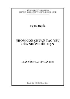 Luận văn Nhóm con chuẩn tắc yếu của nhóm hữu hạn