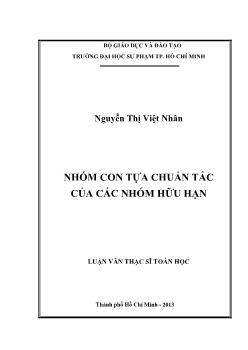 Luận văn Nhóm con tựa chuẩn tắc của các nhóm hữu hạn